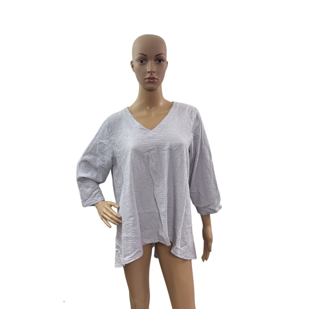 CMC Women’s Size XL 3/4 Sleeve V Neck Light Lavender Blouse